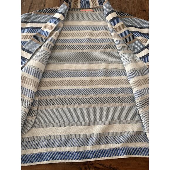 Vilagallo Open Front Cardigan Sweater Size Large (44) Stripped Knit Coverup - Picture 8 of 16
